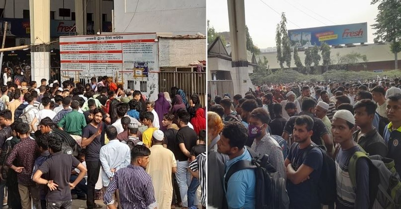 শেষ মুহূর্তে কমলাপুরে স্ট্যান্ডিং টিকিটের জন্য হাহাকার