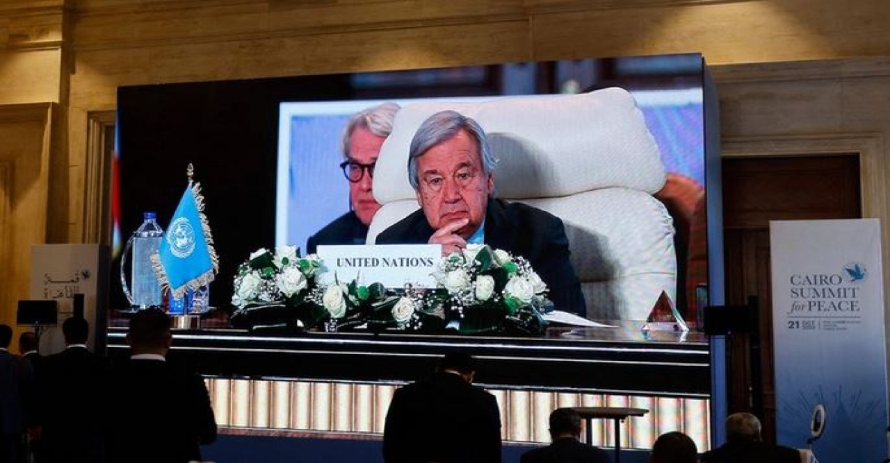 কায়রোতে শান্তি সম্মেলন, গাজায় যুদ্ধবিরতির আবেদন গুতেরেসের