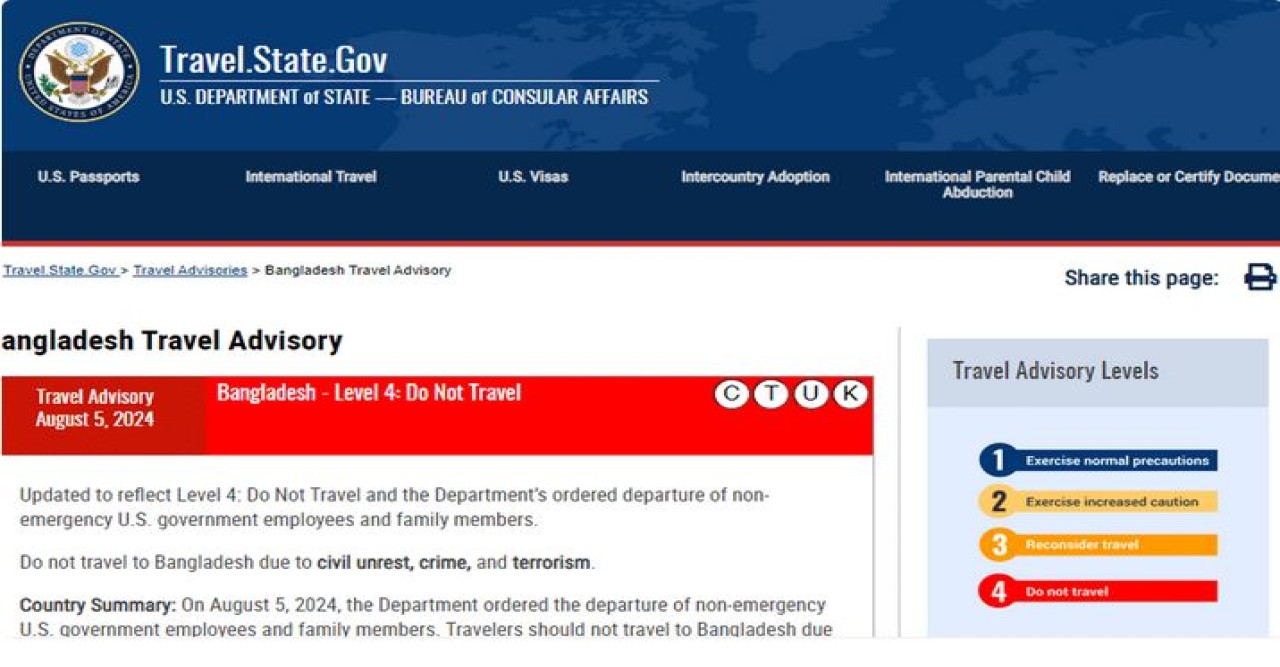যে কারণে মার্কিন যুক্তরাষ্ট্রের লাল তালিকায় বাংলাদেশ