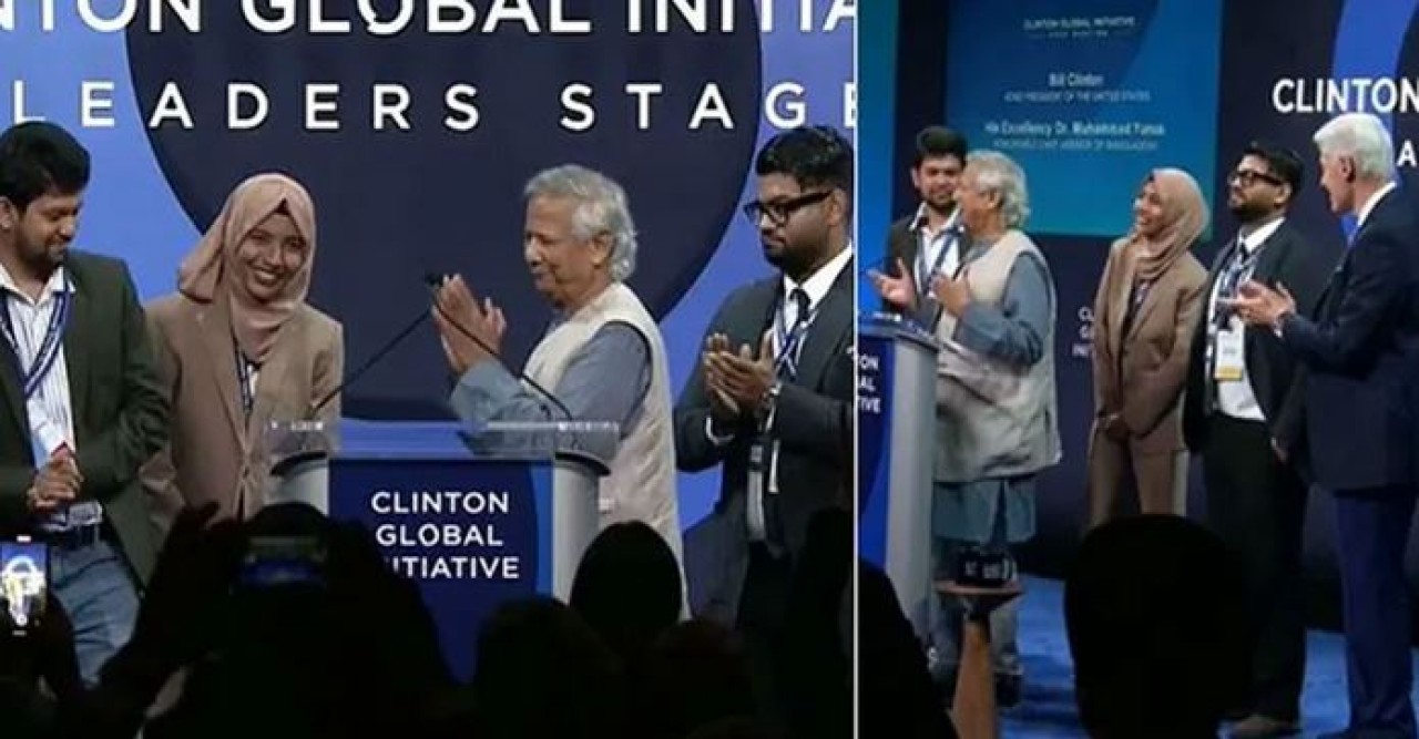 বিশ্বমঞ্চে তিন সমন্বয়ককে পরিচয় করিয়ে দিলেন ড. ইউনূস