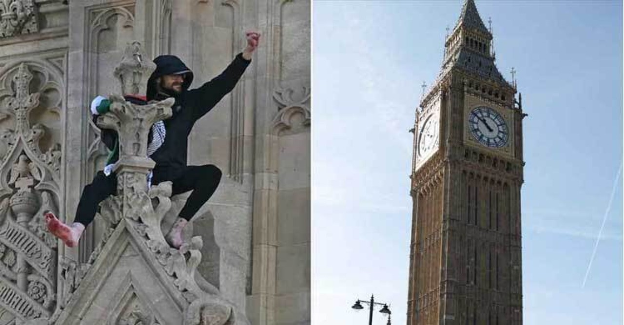 বিগ বেনে উঠে ওড়ালেন ফিলিস্তিনের পতাকা, ১৬ ঘণ্টা পর নেমেই গ্রেফতার