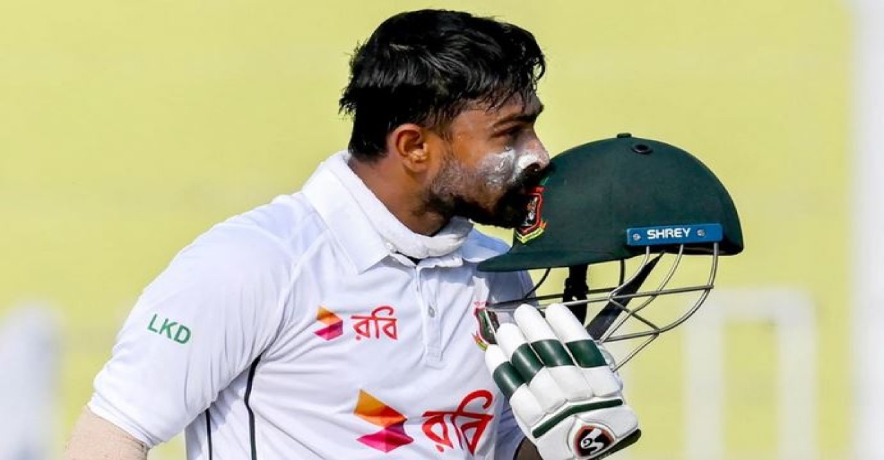 লিটনের সেঞ্চুরির পর শেষ বিকেলে হাসানের ২ উইকেট