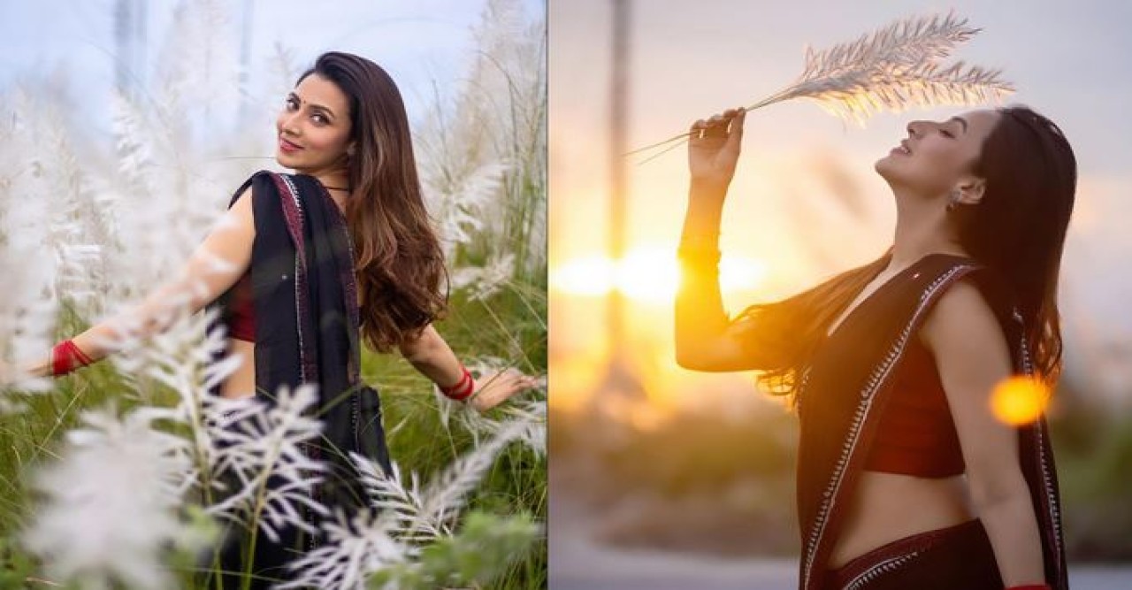 কাশফুলের নরম ছোঁয়া নিতে গেলেন মিমও