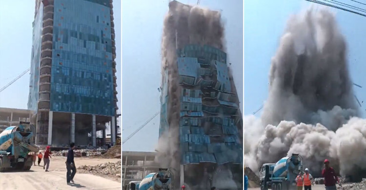 থাইল্যান্ডে ভূমিকম্পের আঘাতে ধসে পড়লো ৩০ তলা ভবন, ভিডিও ভাইরাল