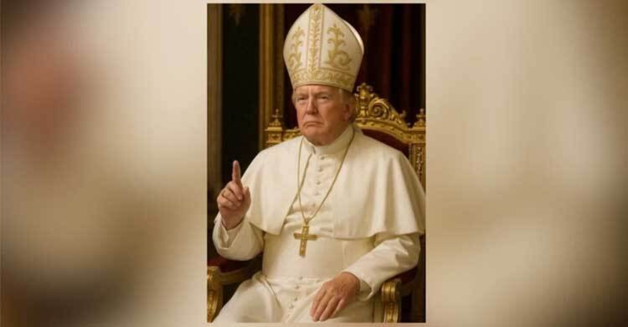 এবার ‘পোপের’ বেশে নিজের ছবি প্রকাশ করলেন ট্রাম্প