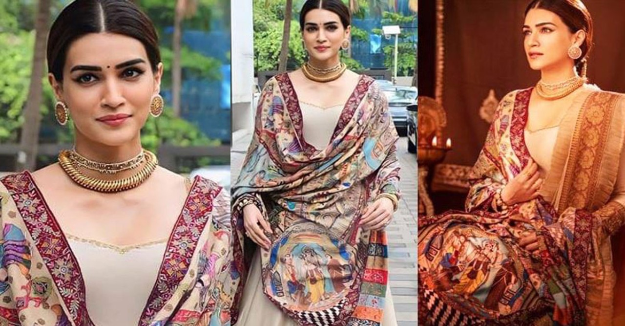 ‘রামায়ণ’ গায়ে জড়িয়ে বিতর্কে কৃতী!