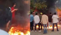 শুটিং সেটে আগুন, অল্পের জন্য রক্ষা পেলেন অভিনেত্রী