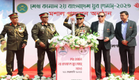 বঙ্গবন্ধুর সমাধিসৌধে পুষ্পস্তবক অর্পণ এবং মশাল প্রজ্জ্বলন সেনাবাহিনী প্রধানের