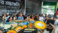 ফুলেল শ্রদ্ধায় শহীদ জায়া অধ্যাপক পান্না কায়সারকে শেষ বিদায়